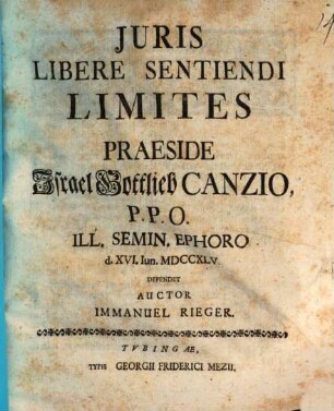 Juris Libere Sentiend Limites