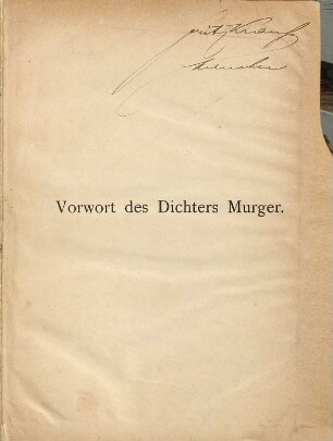 Die Bohème : Scenen aus Henry Murgers "Vie de Bohème" : in vier Bildern von G. Giacosa und L. Illica