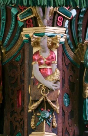 Deutschland. Niedersachsen. Rastede. Sankt Ulrich Kirche von 1059. Kanzel von 1612. Detail