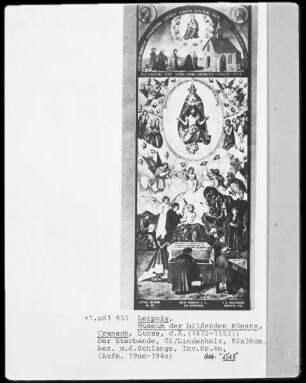 Der Sterbende unter der Trinität mit der Familie des Verstorbenen, Epitaph des Heinrich Schmitburg