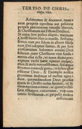 Tertio De Christiana vita.