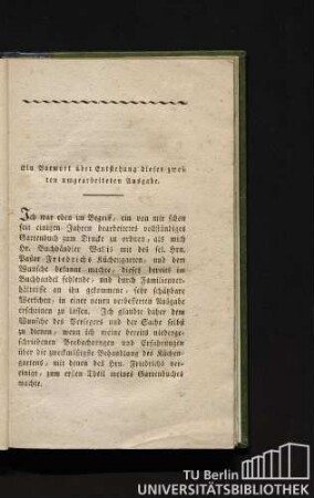 Ein Vorwort über Entstehung dieser zweiten umgearbeiteten Ausgabe.