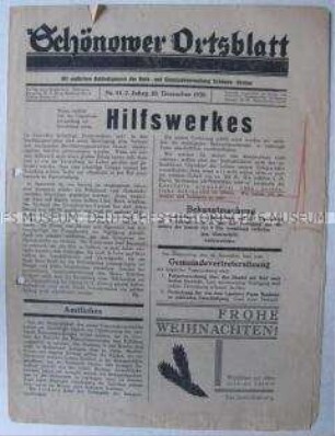 Kommunales Mitteilungsblatt "Schönower Ortsblatt"