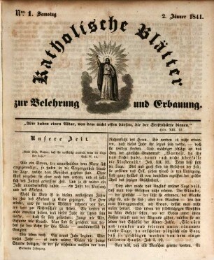 Blätter zur Belehrung und Erbauung für katholische Christen, 1841