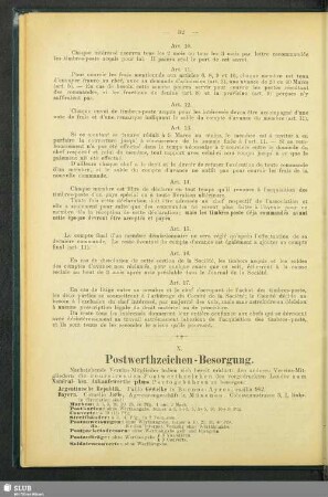 X. Postwerthzeichen-Besorgung
