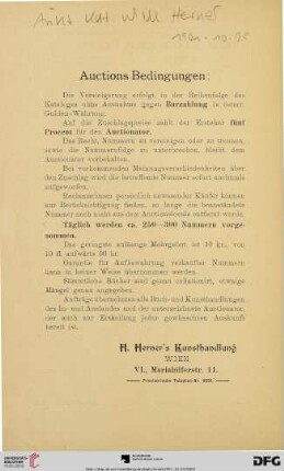 Auctions-Bedingungen