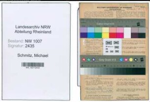 Entnazifizierung Michael Schmitz , geb. 13.01.1896 (Verm.Techniker)