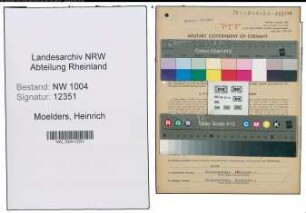 Entnazifizierung Heinrich Moelders , geb. 21.05.1899 (Postbetriebsassistent)