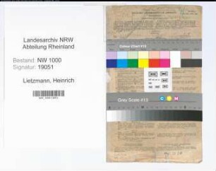 Entnazifizierung Heinrich Lietzmann, geb. 12.05.1904 (Rechtsanwalt)