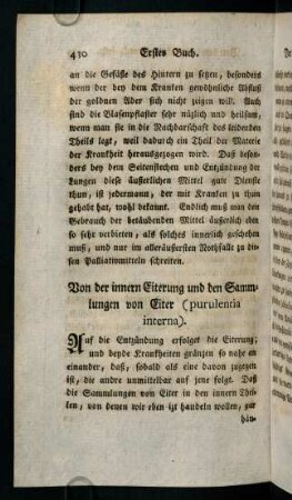 430-448, Von der innern Eiterung und den Sammlungen von Eiter (purulentia interna)