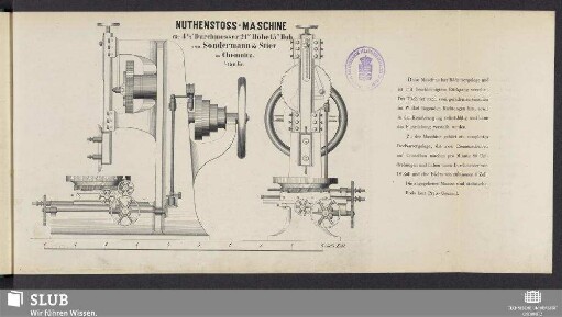 Nuthenstoss-Maschine für 4 1/2' Durchmesser 21" Höhe 15" Hub : 1/15 n. Gr.