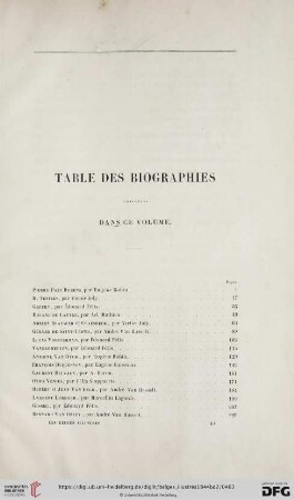 Table De Biographies