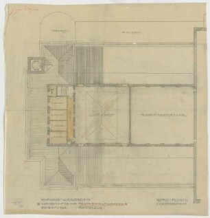 Thiersch, Friedrich von; Wiesbaden; Kurhaus - Restauratorenwohnung Nordflügel 2. OG(Grundriss)