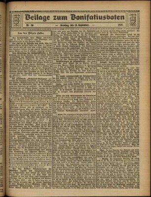 Zweite Ausgabe vom Sonntag, den 18. September 1927.