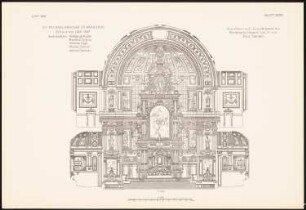 St. Michaelskirche, München: Querschnitt (aus: Baukunst d. Renaissance in Deutschland, hrsg. v. Zeichenaussch. d. Stud. d. TH Berlin, 1875)