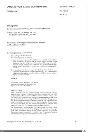 Drucksachen 1771-2000: Anträge, Anfragen, Gesetzentwürfe