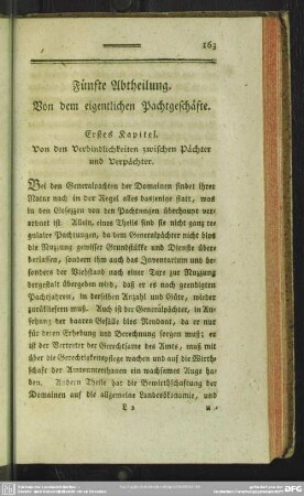 Fünfte Abtheilung. Von dem eigentlichen Pachtgeschäfte