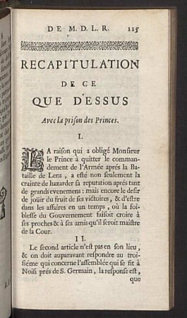 Recapitulation de ce que dessus