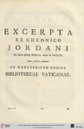 In excerpta ex Jordani chronico, praefatio Ludovici Antonii Muratorii
