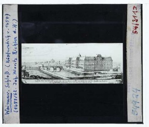 Weimar, Schloss,unbekannt, Ansicht des Weimarer Schlosses (Druck 1654) : Ansicht