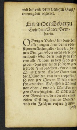 Ein ander Gebet zu Gott dem Vater/ Bernhardi.
