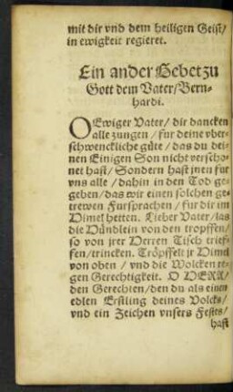 Ein ander Gebet zu Gott dem Vater/ Bernhardi.