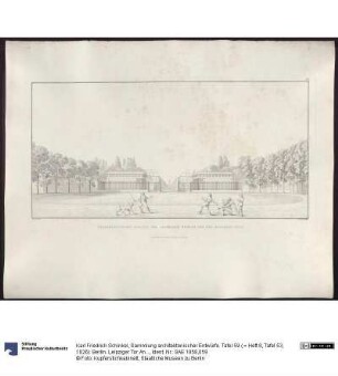 Sammlung architektonischer Entwürfe. Tafel 59 ( = Heft 8, Tafel 53, 1826): Berlin. Leipziger Tor. Ansicht