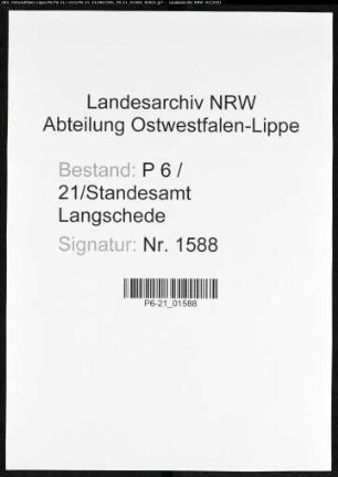 Sterberegister Standesamt Langschede
