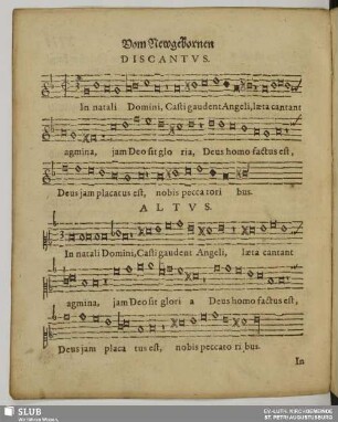 In Natali Domini casti gaudent angeli / Ob freut euch ihr Christenheit