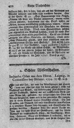 Sechzehn Oden.