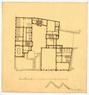 Geschäftshaus Probststraße/Poststraße, Berlin-Mitte: 1. Entwurf: Grundriss 1. OG