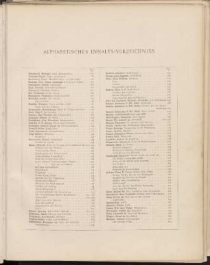 Alphabetisches Inhalts-Verzeichniss