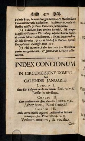 450-454, Index Concionum