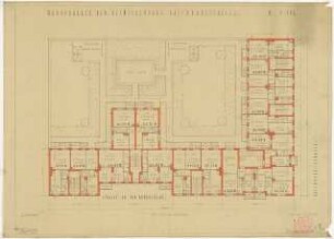 Wohnhausbebauung Raschdorffstraße, Berlin-Reinickendorf: Lageplan mit Grundriss 1:100
