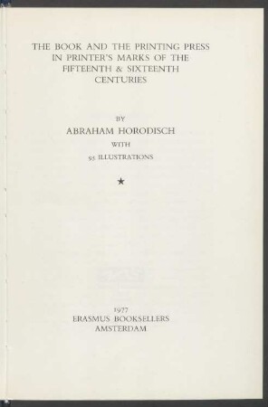 The book and the printing press in printer's marks of the fifteenth and sixteenth centuries