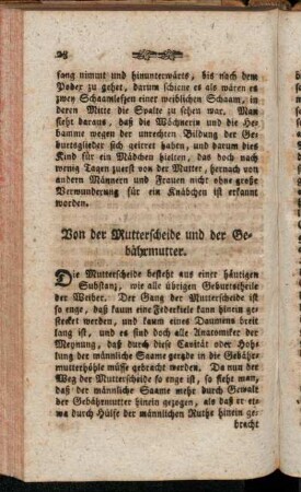 Von der Mutterscheide und der Gebährmutter.