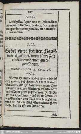 LII. Gebet eines from[m]en Haußvaters zu Gott, wenn dürre Zeit einfellt, umb einen gnedigen Regen