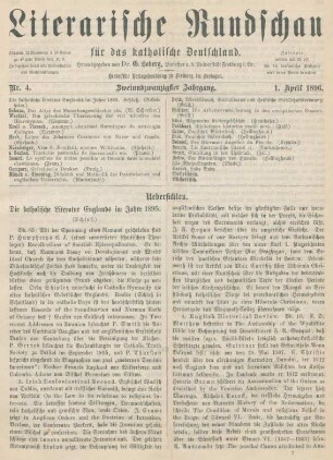 97-100 Die katholische Literatur Englands im Jahre 1895 : Schluß