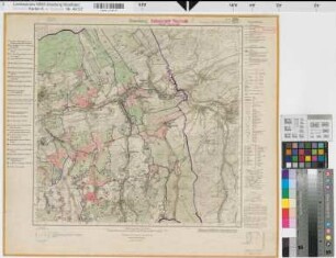 Katasteramt Meschede  Kreis Meschede, Meßtischblatt Eversberg 4616, Farbige Einzeichnung mit Namensliste