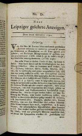 No. 81. Den 8ten Oktober 1790.