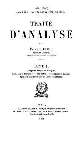 Tome 1: Traité d'analyse. Tome 1