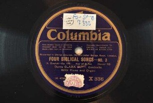 Four bibliocal songs : No. 3; (Op. 99); Key of B flat / (A. Dvorak)