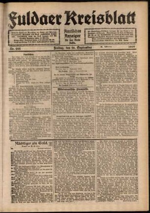 Ausgabe vom Freitag, den 26. September 1919.