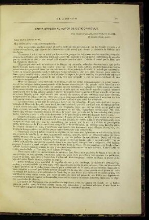 Carta dirigida al autor de este opúsculo.