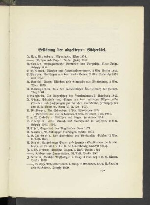 Erklärung der abgekürzten Büchertitel
