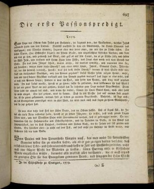 [95.] Die erste Passionspredigt. - [99.] Die fünfte Passionspredigt.