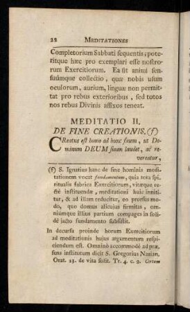 22-24, Creatus est homo ad hunc finem, ut ...; Praeludium