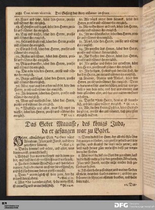 Das Gebet Manasse, des königs Juda, da er gafangen war zu Babel.