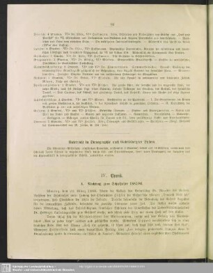 A. Nachtrag zum Schuljahre 1885/86