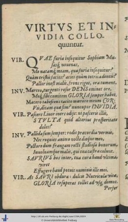 Virtus Et Invidia Colloquntur